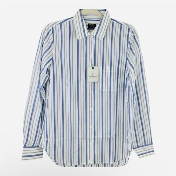UNTUCKit Tops - 2/$30 NWT Womens UNTUCKit Pinot Perse Button Front Shirt Long Sleeve Cotton